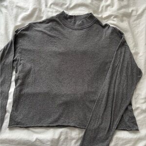 Gray Long Sleeve Mock Neck Top